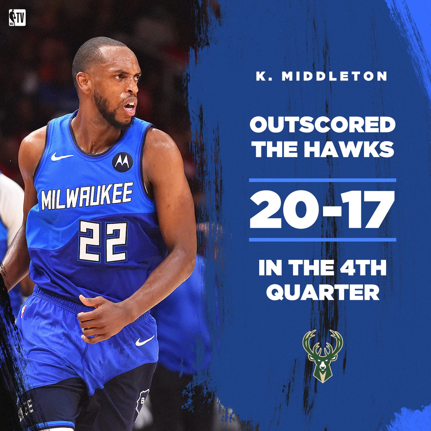 Middleton led the Bucks’ Game 3 win over the Hawks