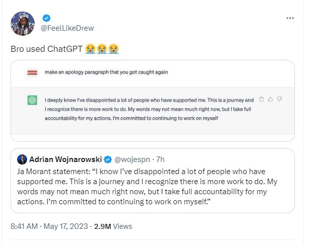 Did Ja Morant Use Chatgpt To Write His Apology? Fans Show Receipts